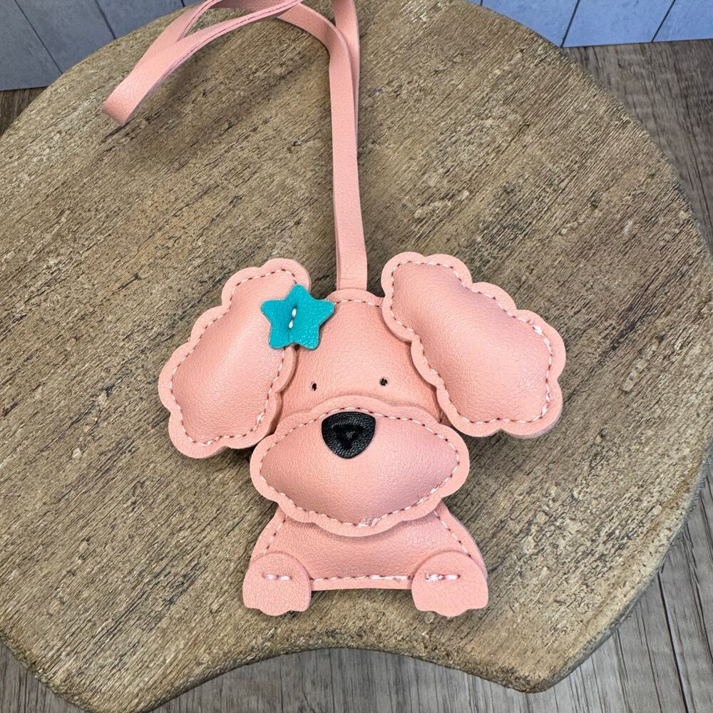 Pink Dog Bag Charm Poodle Yorkie Small Dog Miniature Dog Purse Charm Dog Gift